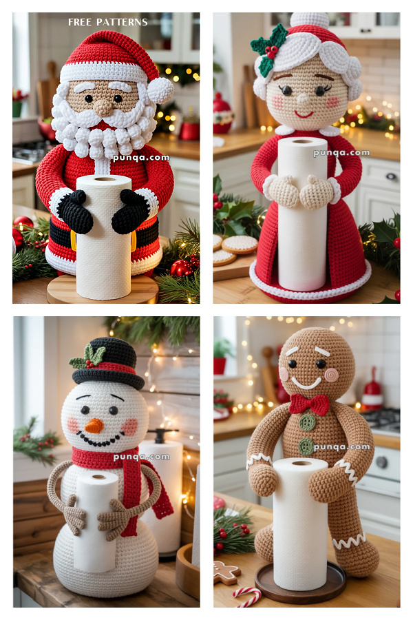 Christmas Kitchen Paper Towel Holder Free Crochet Patterns