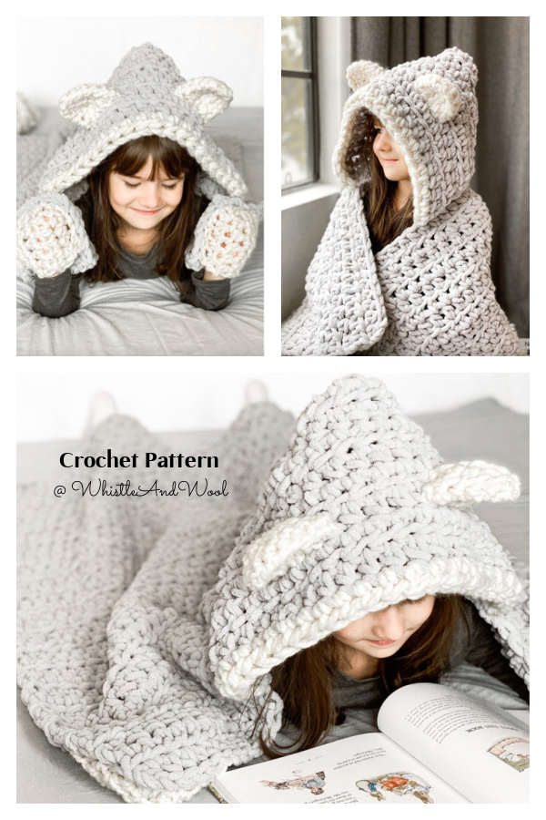 Chunky Hooded Fox Blanket Crochet Pattern