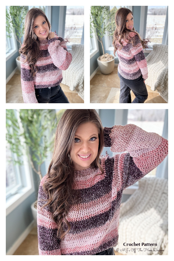 Athabasca Falls Pullover Sweater Crochet Pattern