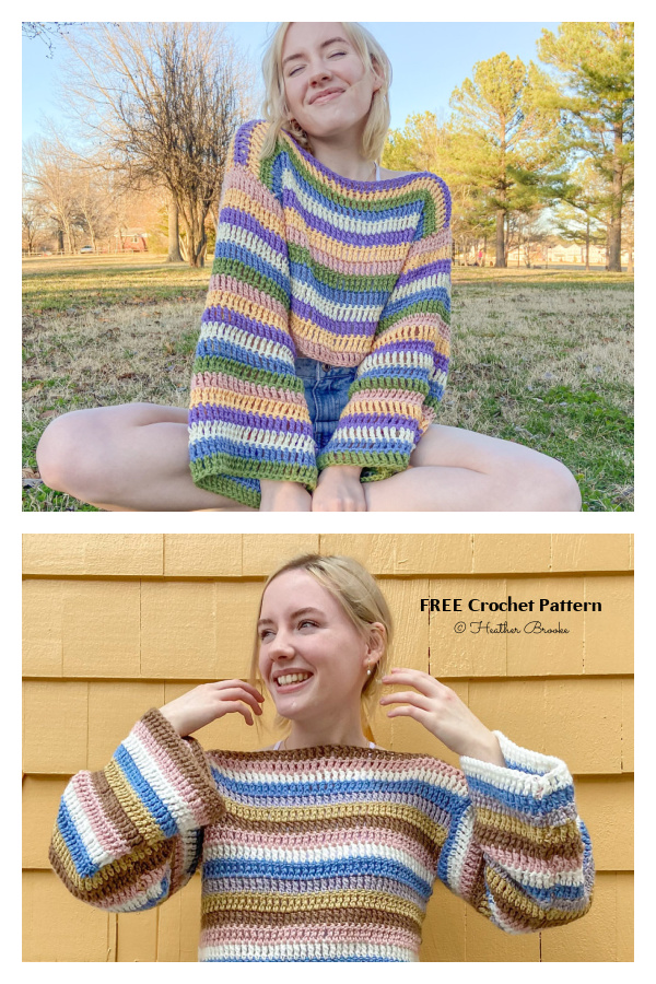 Easy Crochet Scrap Pullover Sweater Free Crochet Pattern and Video Tutorial 
