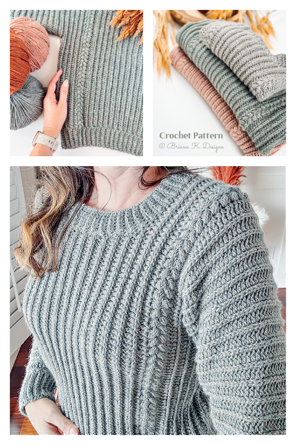 Autumn Wheat Adult Sweater FREE Crochet Pattern