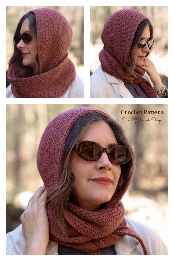 Amelia Hooded Scarf Snood Knit-Look Crochet Pattern
