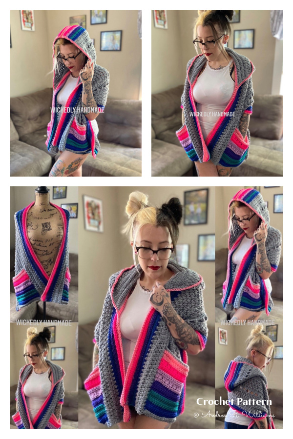 Wickedly Hooded Pocket Shawl Crochet Patterns