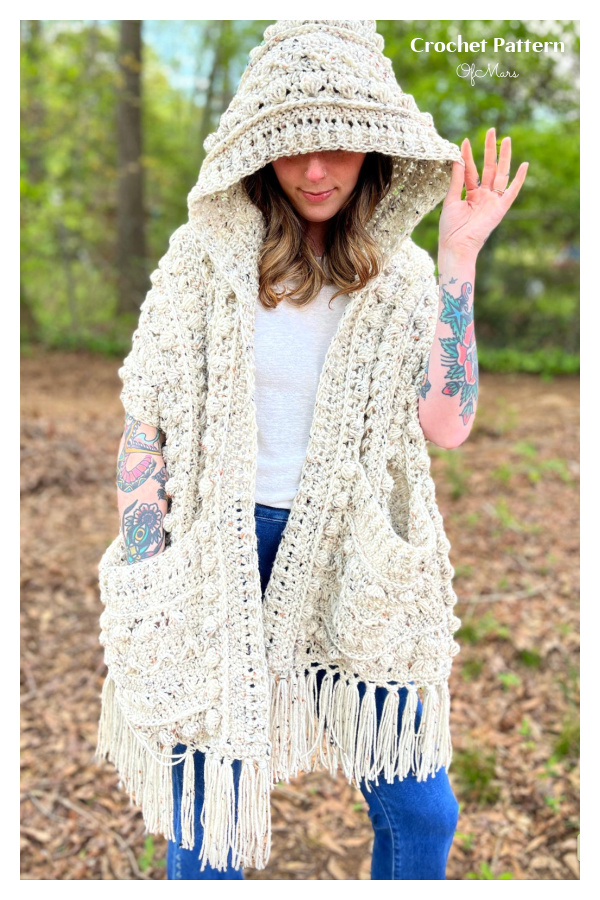 Fable Pocket Shawl with Hood Crochet Pattern