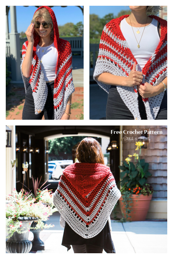 Woodward Hoodie Shawl Free Crochet Pattern