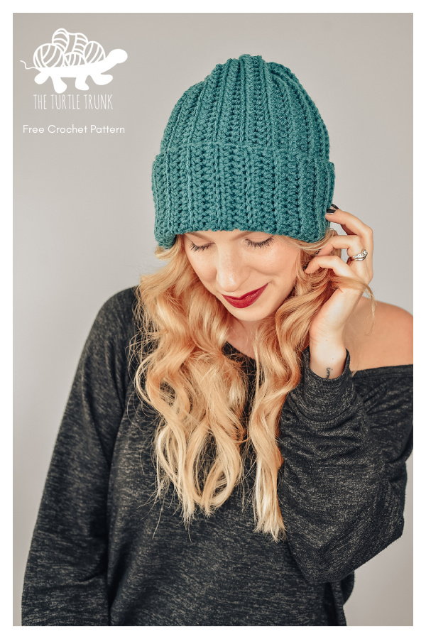 Easy Breezy Ribbed Beanie Hat FREE Crochet Pattern