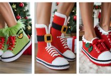 Adult Christmas Sneaker Slippers FREE Crochet Patterns Adult Christmas Sneaker Slippers FREE Crochet Patterns