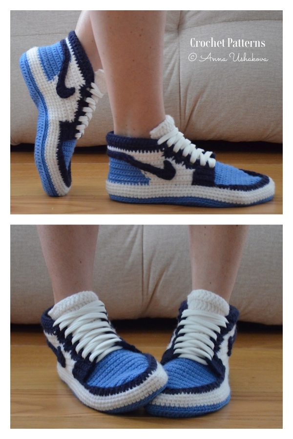 Sneaker Slippers for Adult Crochet Pattern Sneaker Slippers for Adult Crochet Pattern