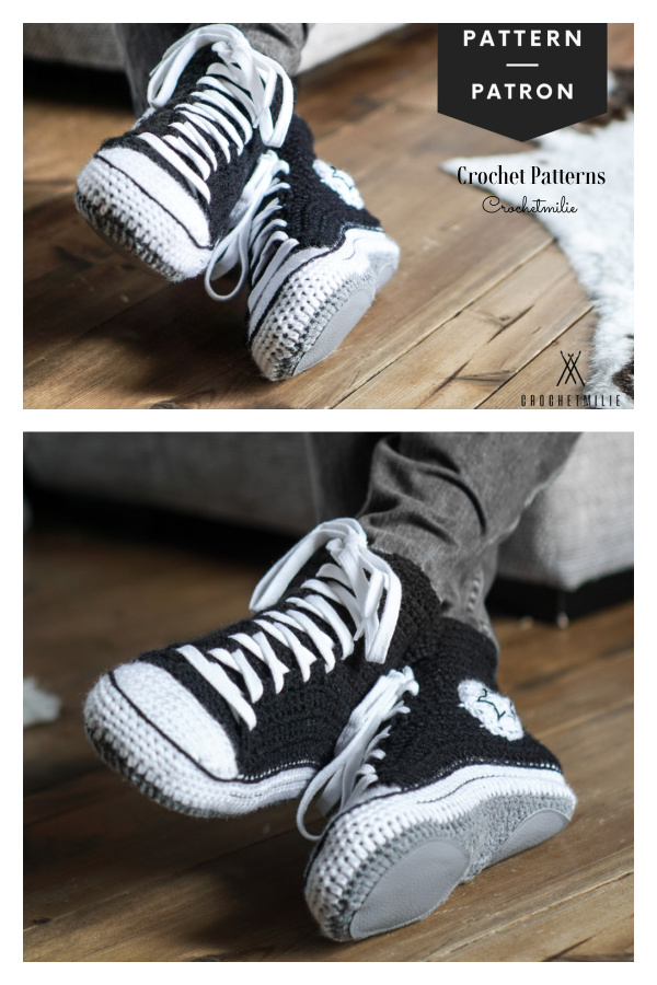 Adult High top Sneaker Slippers Crochet Pattern Adult High top Sneaker Slippers Crochet Pattern