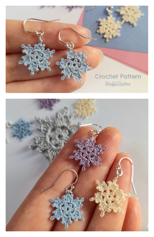 Snowflake Earring Crochet Patterns