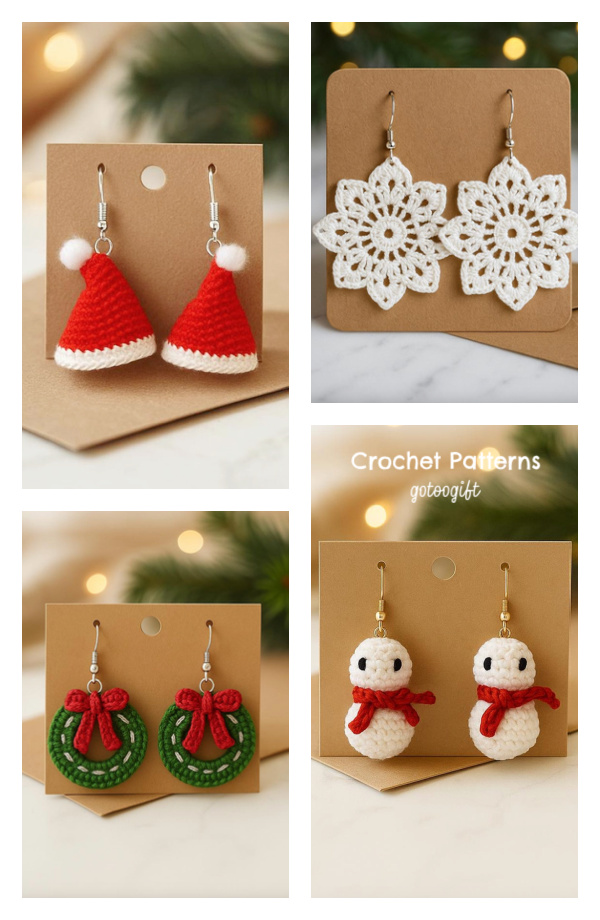 Christmas Earrings Bundle Crochet Patterns