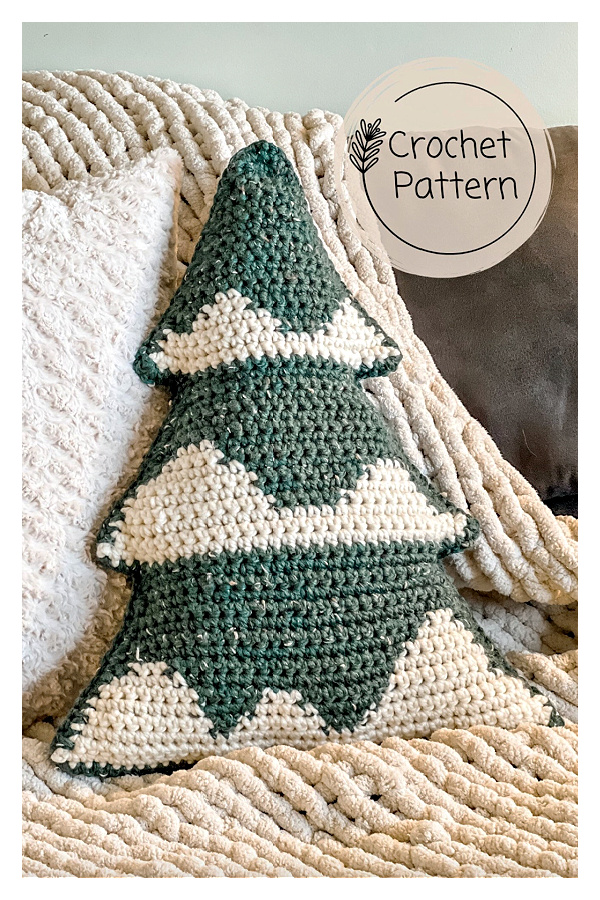 Christmas Tree Farm Pillow Crochet Pattern