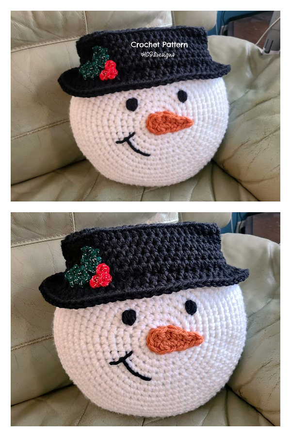 Christmas Snowman Pillow Crochet Pattern
