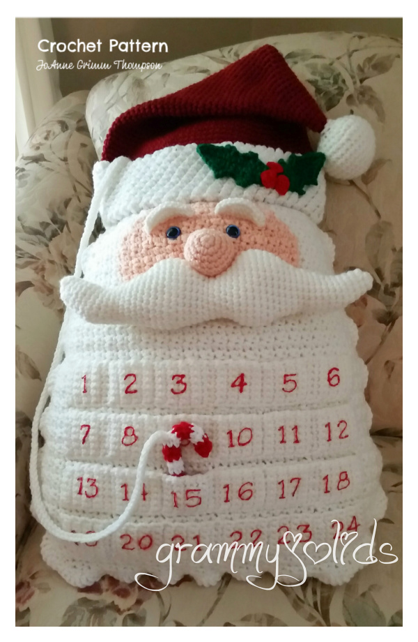 Christmas Santa Countdown Pillow Crochet Patterns