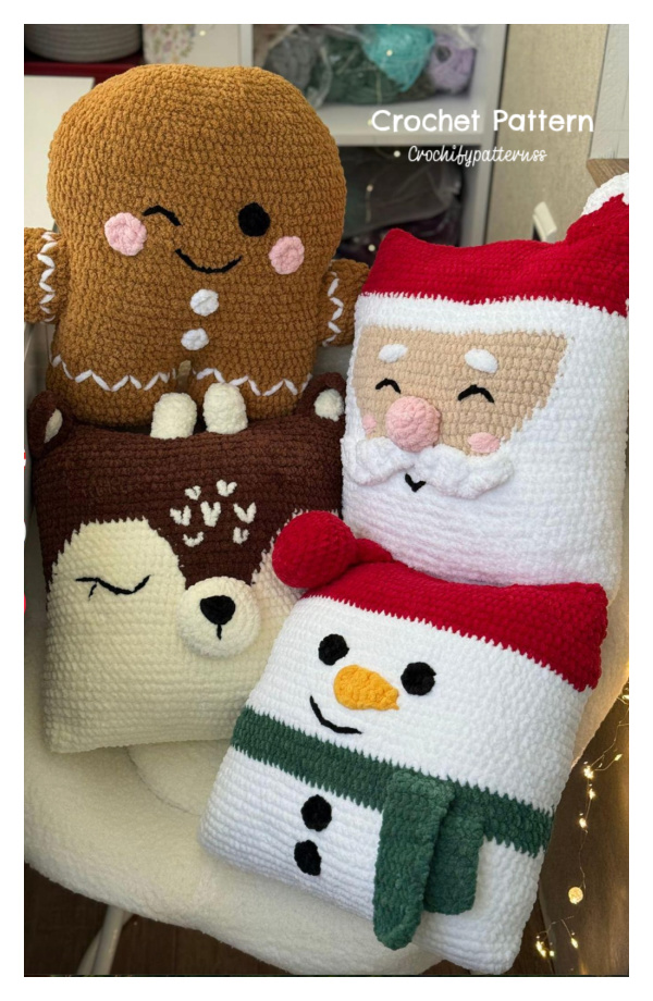 Christmas Pillows Set Crochet Patterns