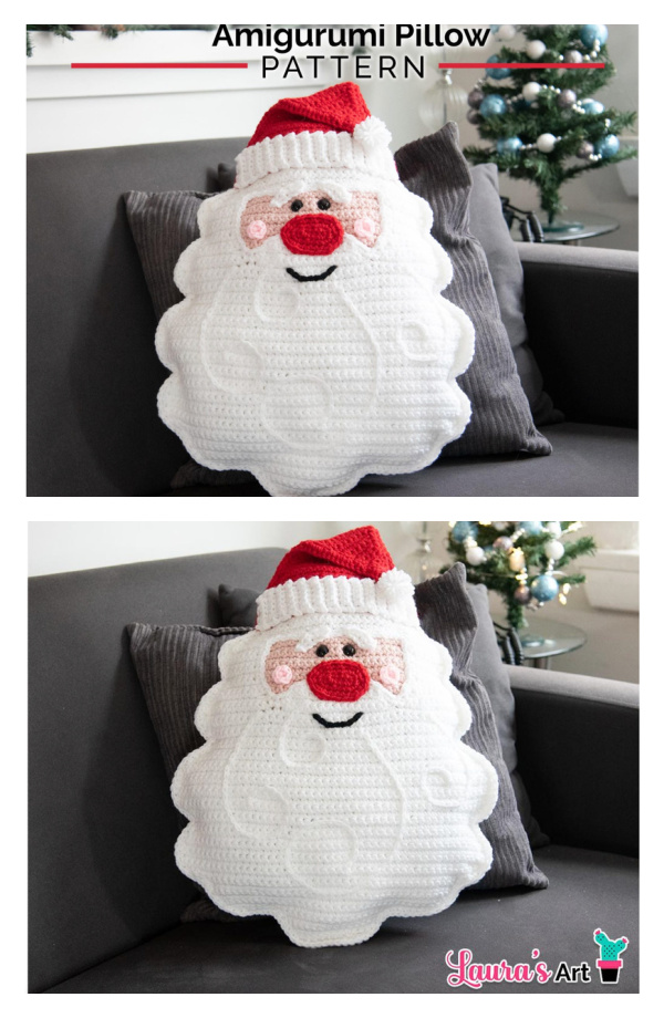 Santa Claus Amigurumi Pillow Crochet Pattern