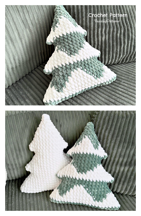 Christmas Tree Pillow Crochet Pattern 