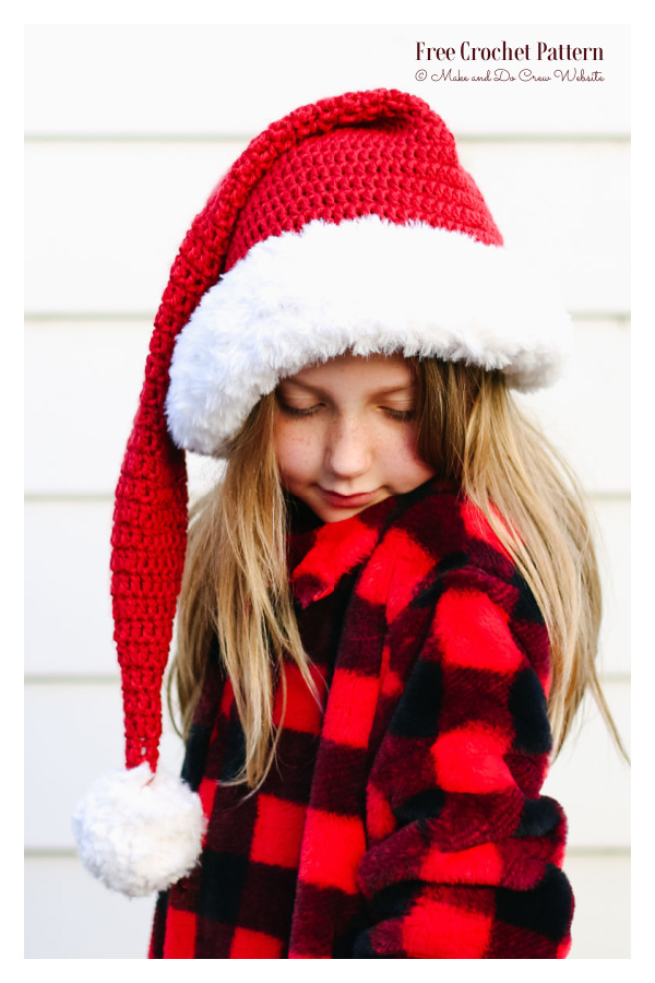 Long Christmas Santa Hat Free Crochet Pattern Long Christmas Santa Hat Free Crochet Pattern