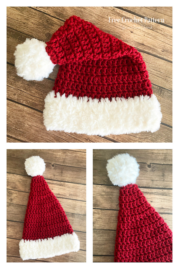 Classic Santa hat Free Crochet Pattern Classic Santa hat Free Crochet Pattern
