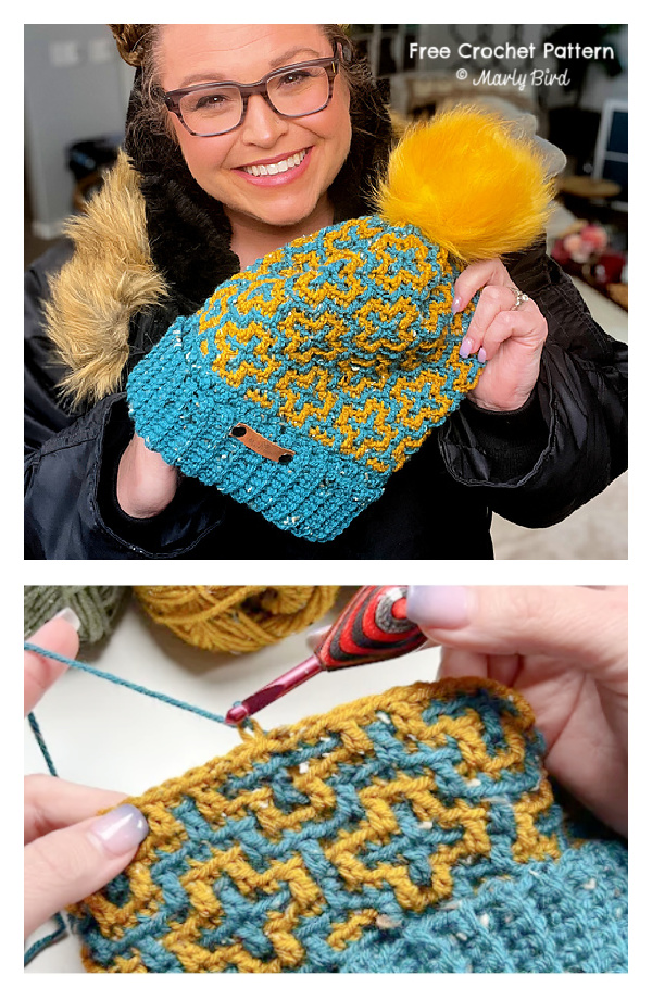 Mosaic Autumn Breezes Hat Free Crochet Pattern