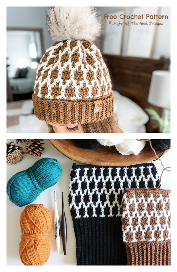 Modish Mosaic Hat Free Crochet Pattern