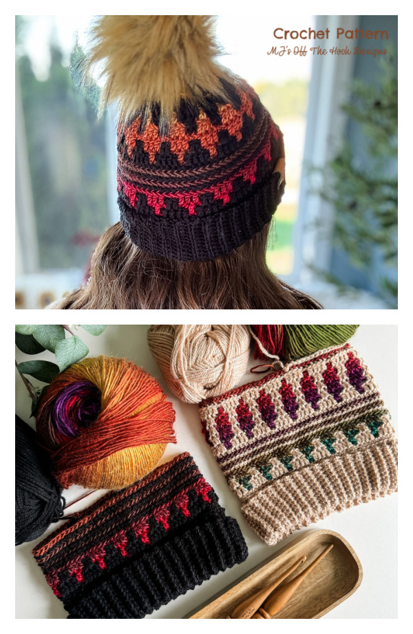 Autumn's Charm Mosaic Hat Crochet Pattern