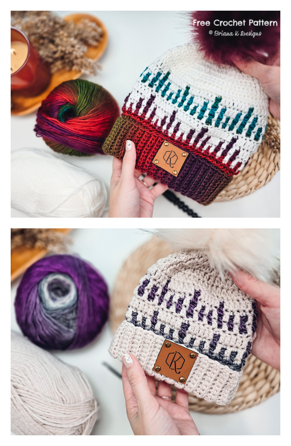 Mosaic Ridge Hat Free Crochet Pattern