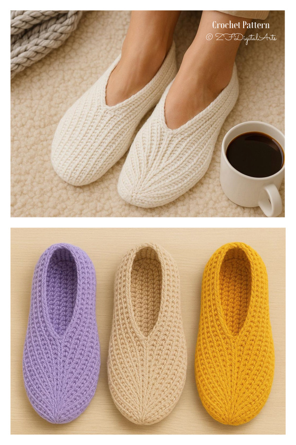 Easy Women's House Shoes Crochet Pattern