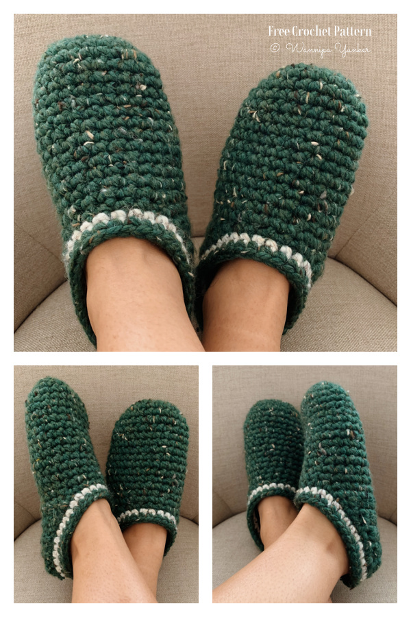 Women House Slippers Free Crochet Pattern
