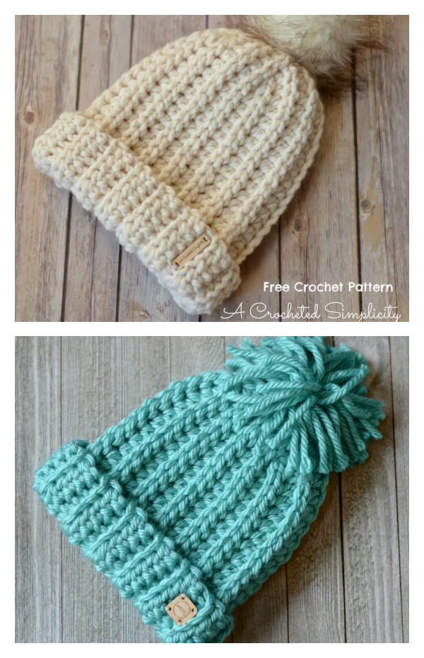 Knit-Look Super Bulky Slouch Hat Free Crochet Pattern