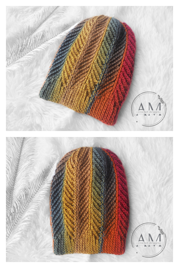 RILEY Knit Look Beanie Hat Crochet Pattern