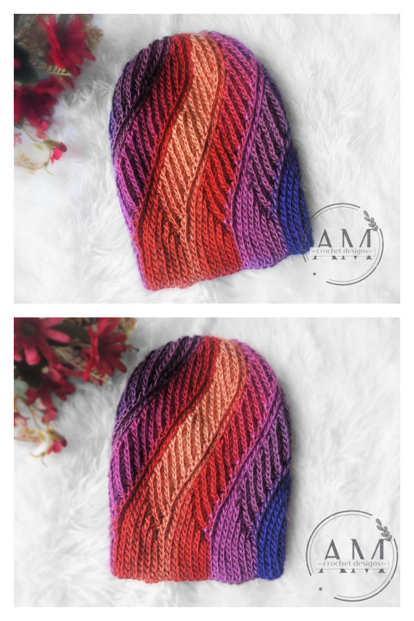 HANNAH Knit Look Beanie Hat Crochet Pattern