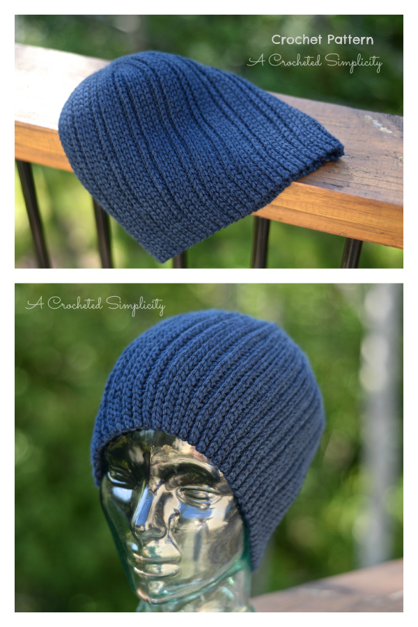 "Knit-Look" Everyday Beanie & Slouch Hat Crochet Pattern