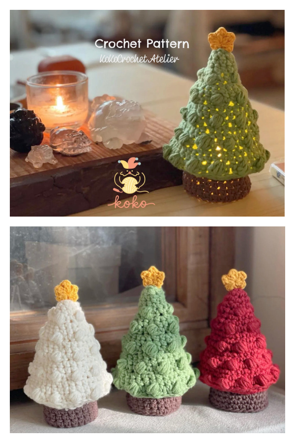 Lighted Christmas Lamp Cover Tree Crochet Patterns