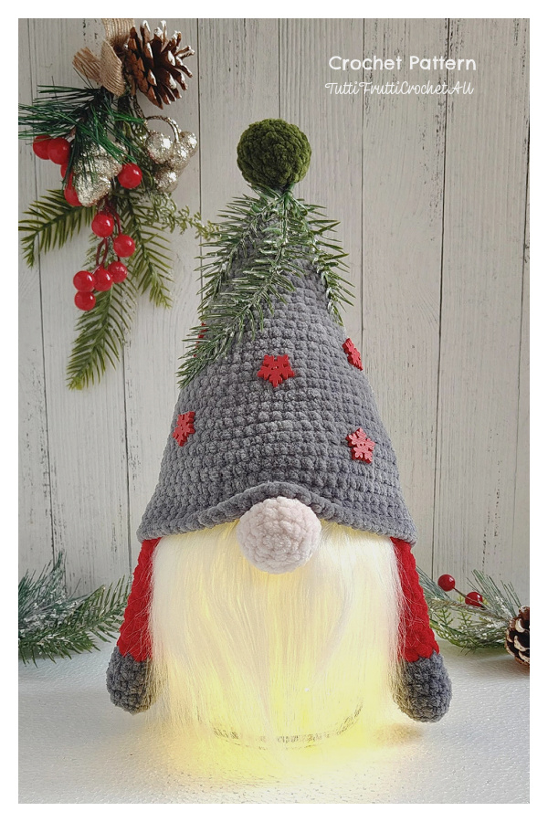 Christmas Gnome Night Light Crochet Pattern