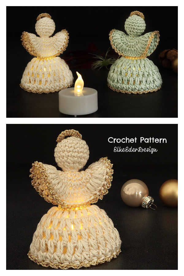 Lighted Christmas Angel Solina Crochet Pattern
