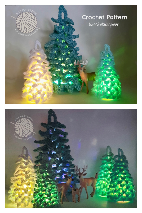 Lighted Christmas Trees Decoration Crochet Pattern