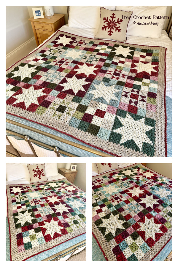 Patchwork Winter Lights Blanket Free Crochet Pattern Patchwork Winter Lights Blanket Free Crochet Pattern