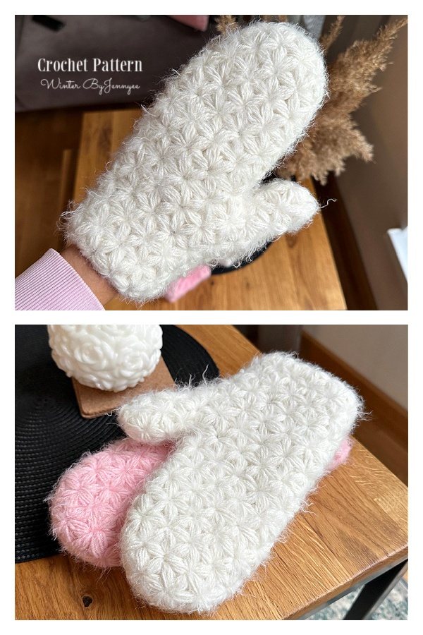Jasmine Stitch Mittens for Winter Crochet Pattern Jasmine Stitch Mittens for Winter Crochet Pattern