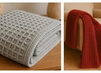 Easy Waffle Stitch Blanket Afghan Crochet Pattern Easy Waffle Stitch Blanket Afghan Crochet Pattern