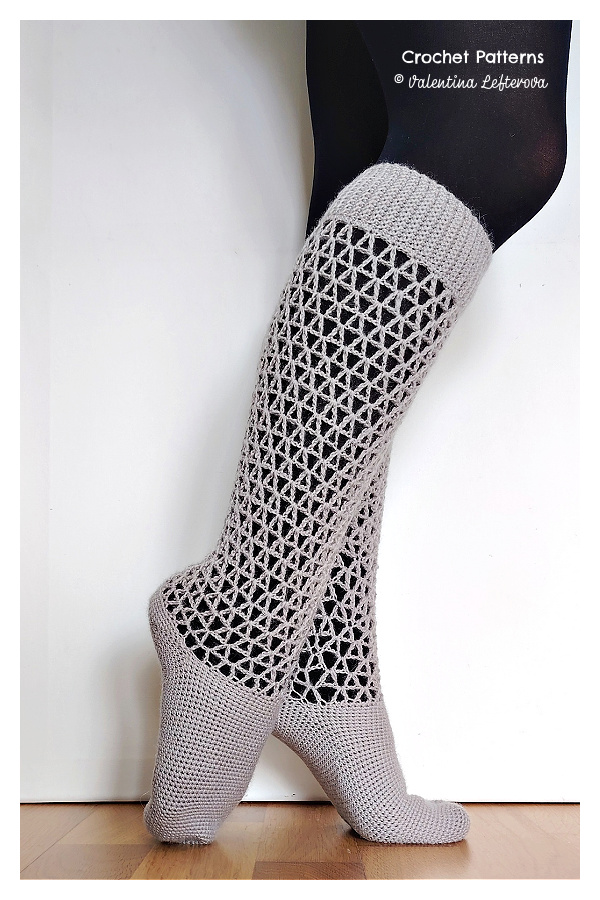 Knee High Sock Stockings - Socks "Warm Autumn" Crochet Patterns