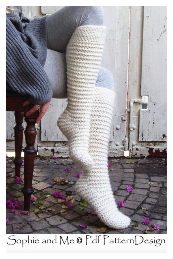 North Pole Knee-High Socks Crochet Pattern