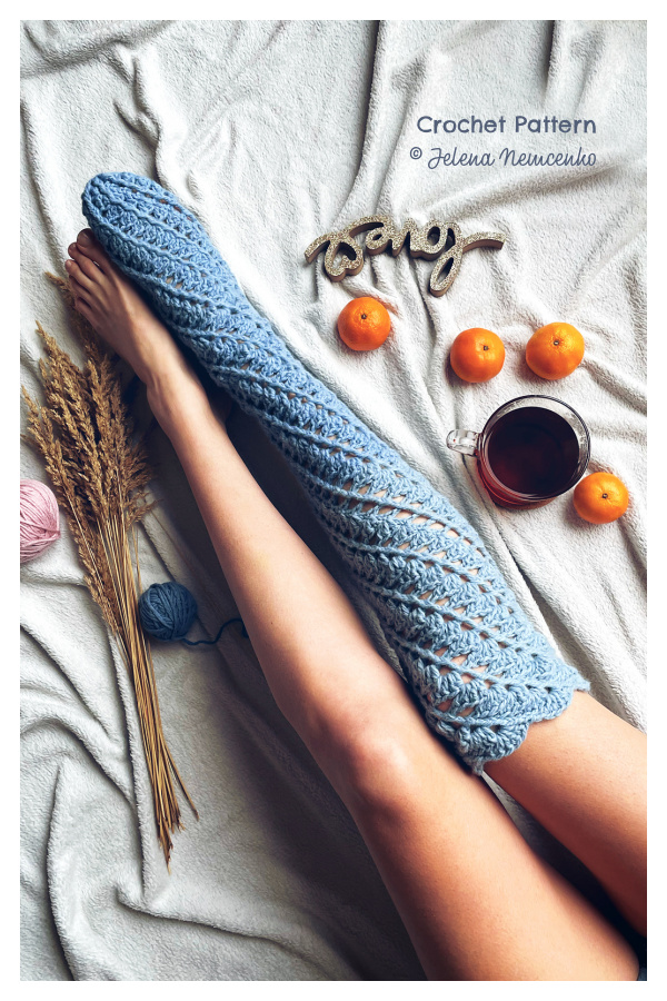 Knee High Sock Stockings - Twirling Toes Socks Crochet Patterns