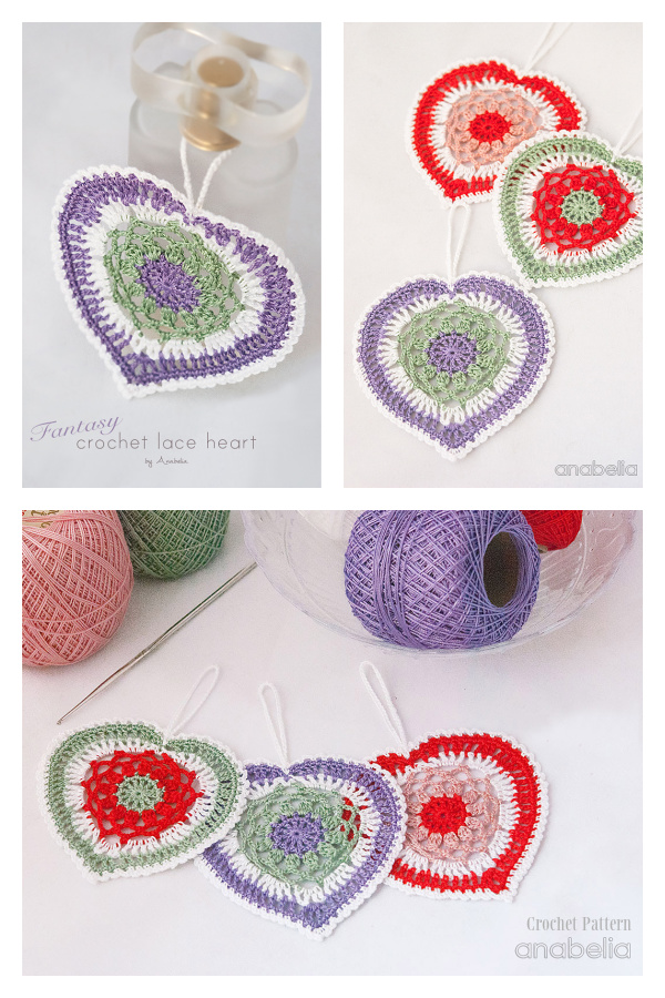 Fantasy Lace Heart Motif Crochet Patterns
