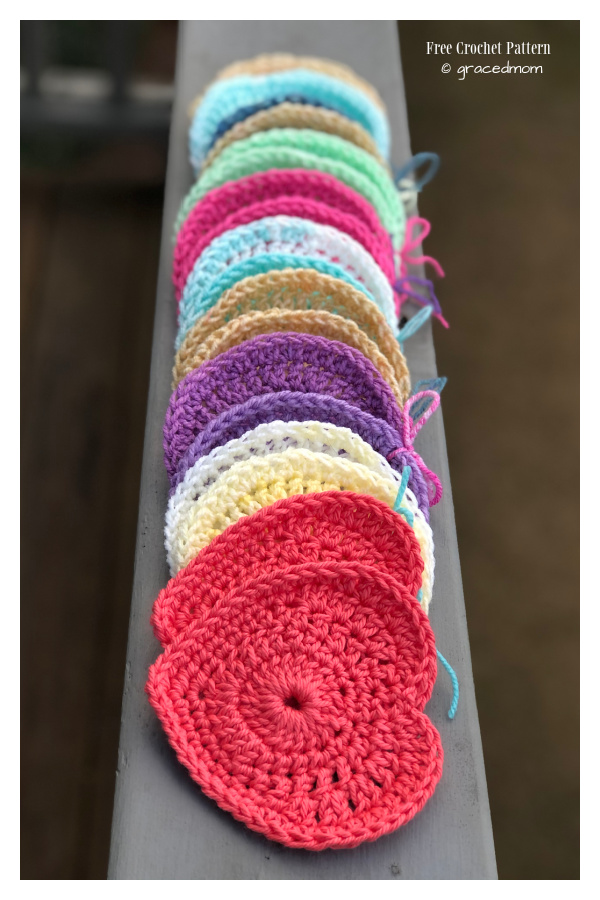 Valentine Heart Coaster Free Crochet Pattern