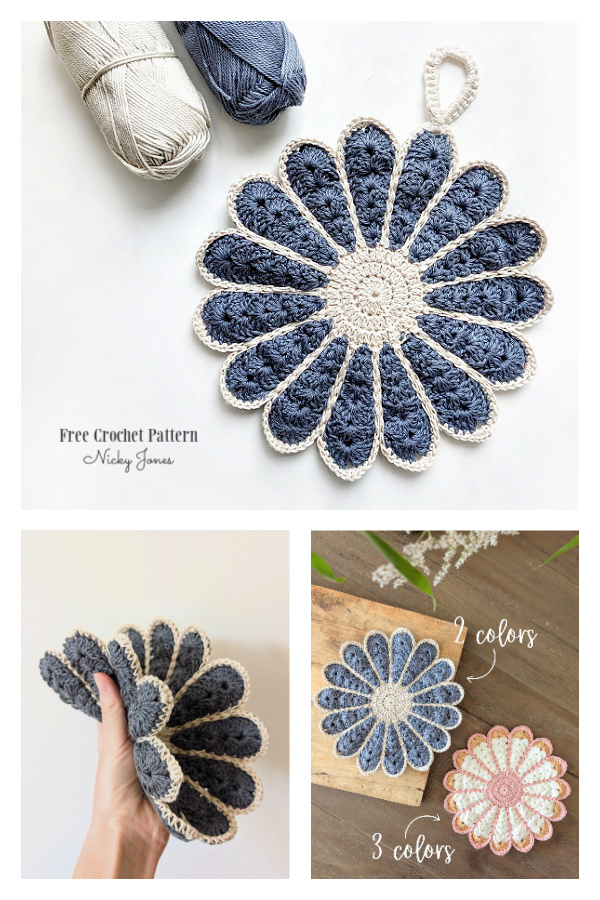 Vintage Flower Potholder Free Crochet Pattern Vintage Flower Potholder Free Crochet Pattern