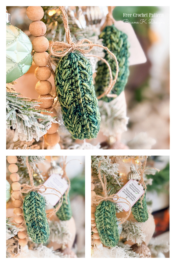 Wheat Stitch Pickle Ornament Free Crochet Pattern