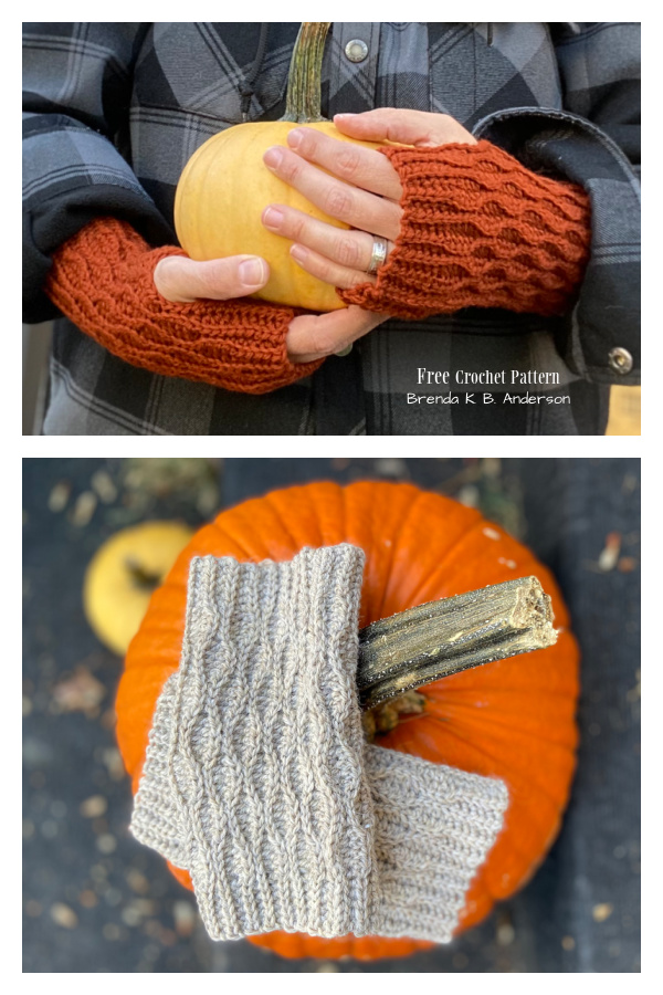 Woodland Mitts Fingerless Gloves Free Crochet Pattern