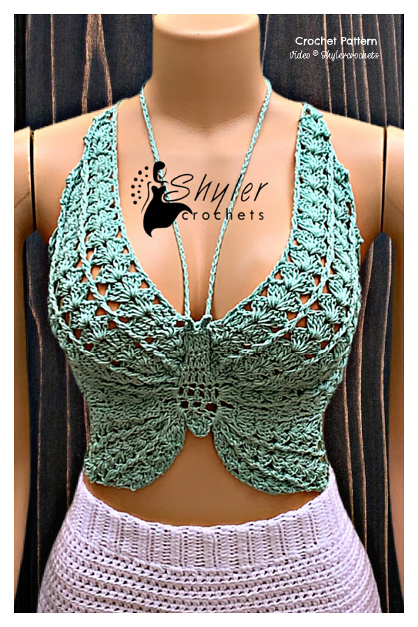 Butterfly Shelly Top Crochet Pattern - Video Tutorial