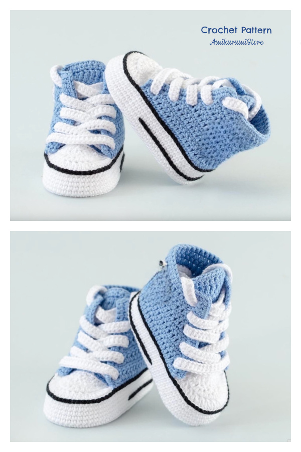 Baby Converse Booties Crochet Pattern